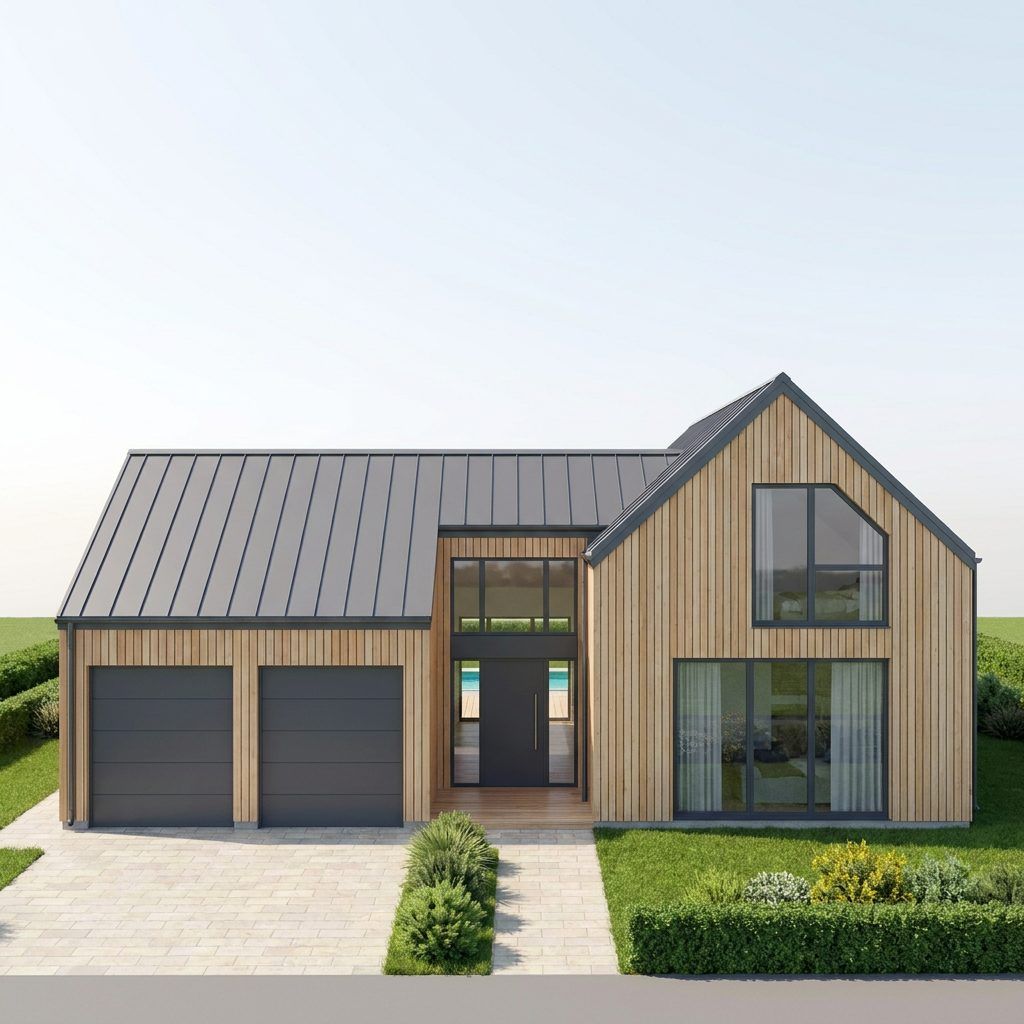 Maison scandinave à étage en bardage bois